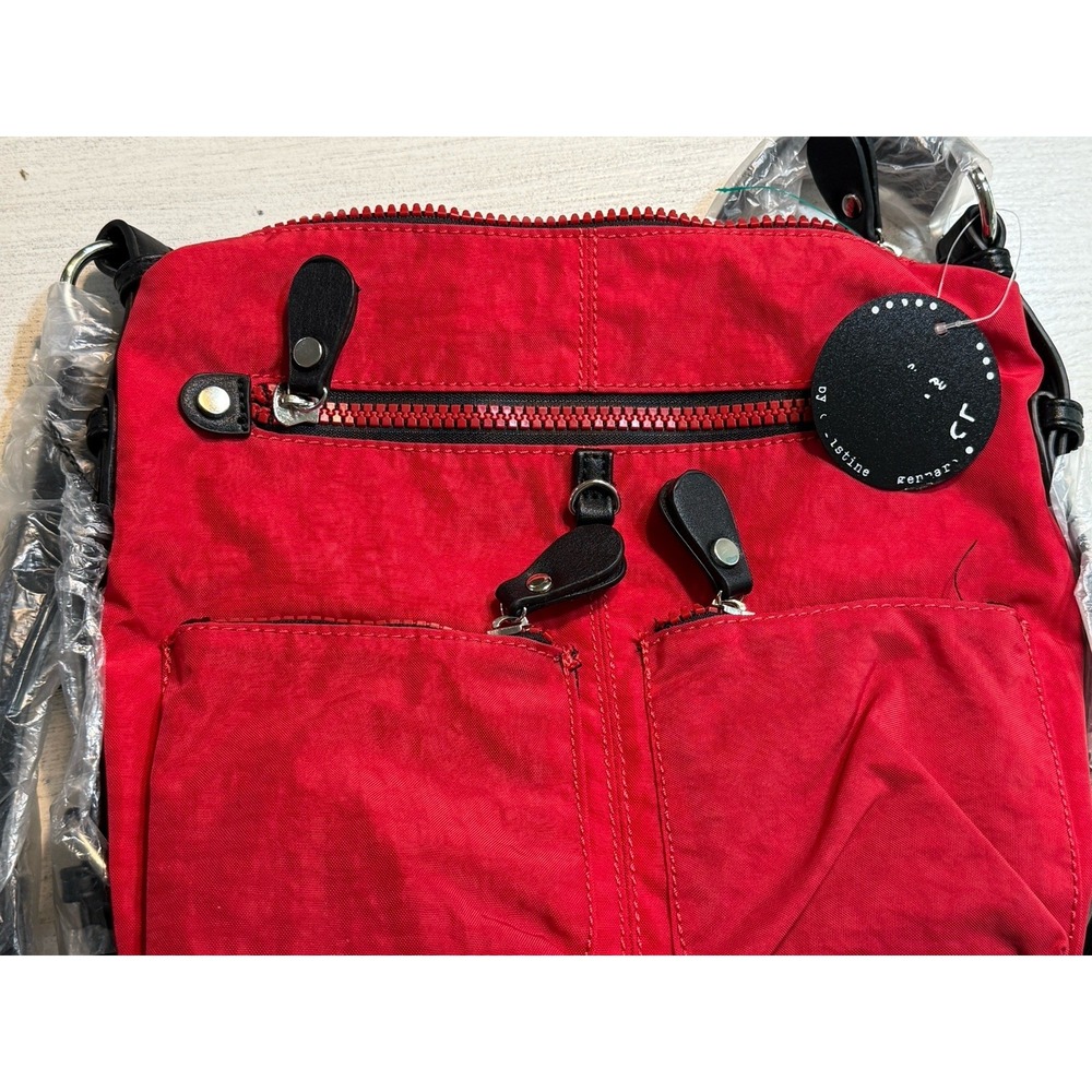 Sydney Love Red Canvas Crossbody Purse NWT Double Pocket Zippered Front